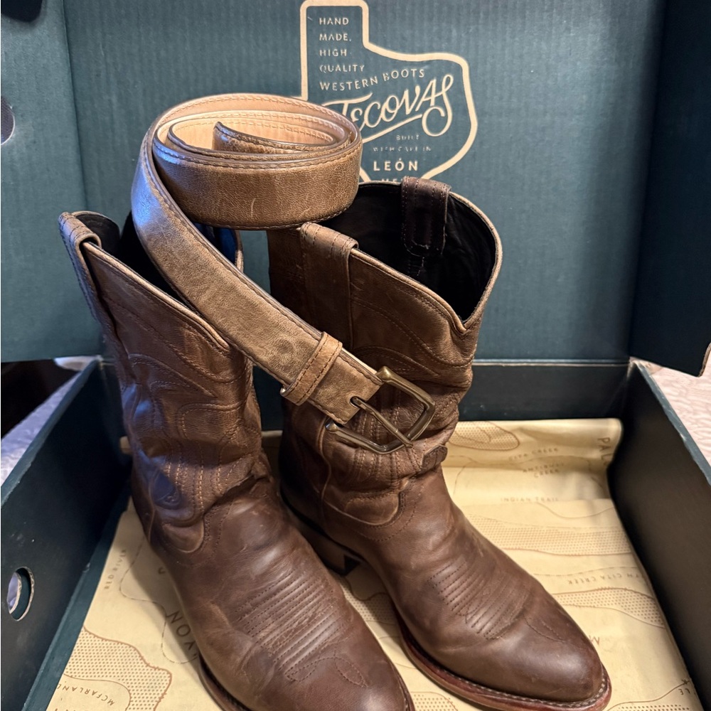 Tecovas The Jason - Caramel Tan 7D Western Boots with Belt
